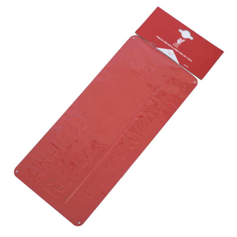 Liverpool FC Red Street Sign, side angle