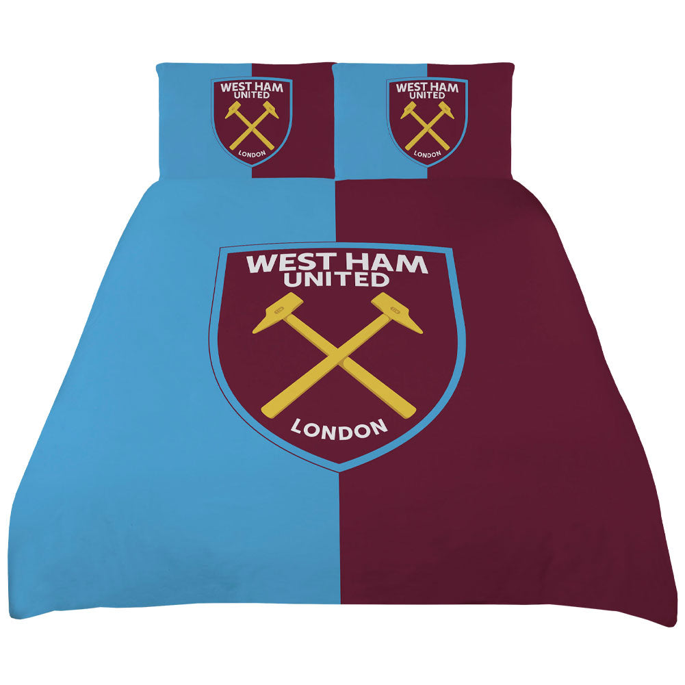 West Ham United Colour Split King Duvet Set