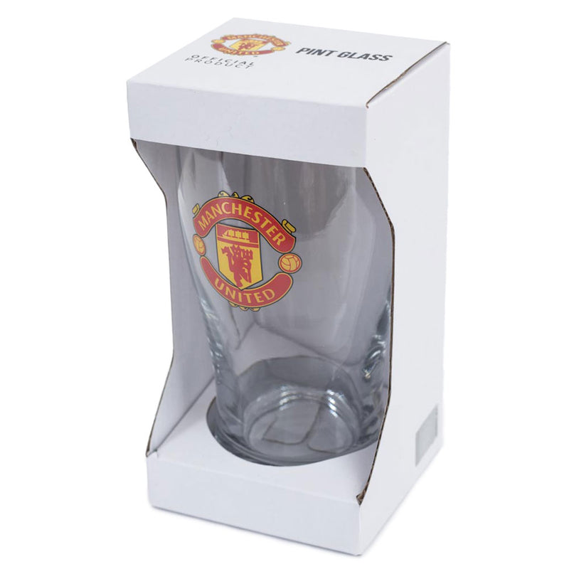 Manchester United FC Tulip Pint Glass, side angle