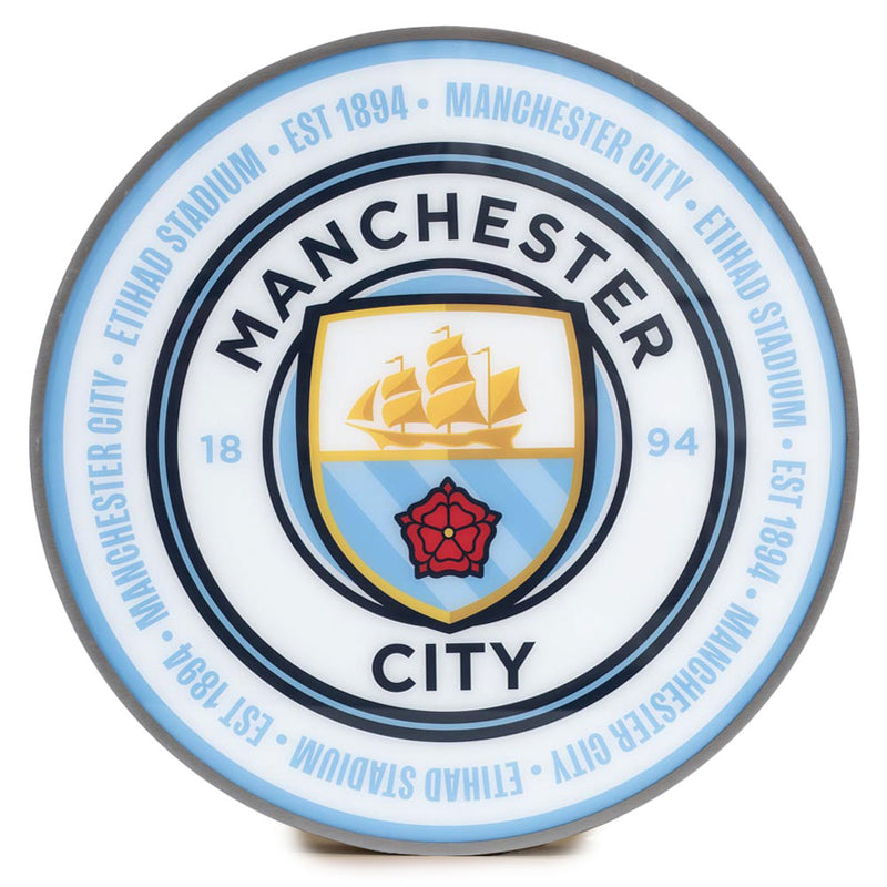 Manchester City FC 12 Inch LED Wall Light, side angle