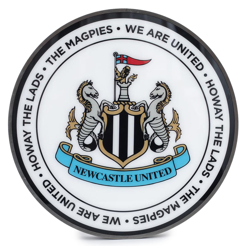 Newcastle United FC 12 Inch LED Wall Light, side angle