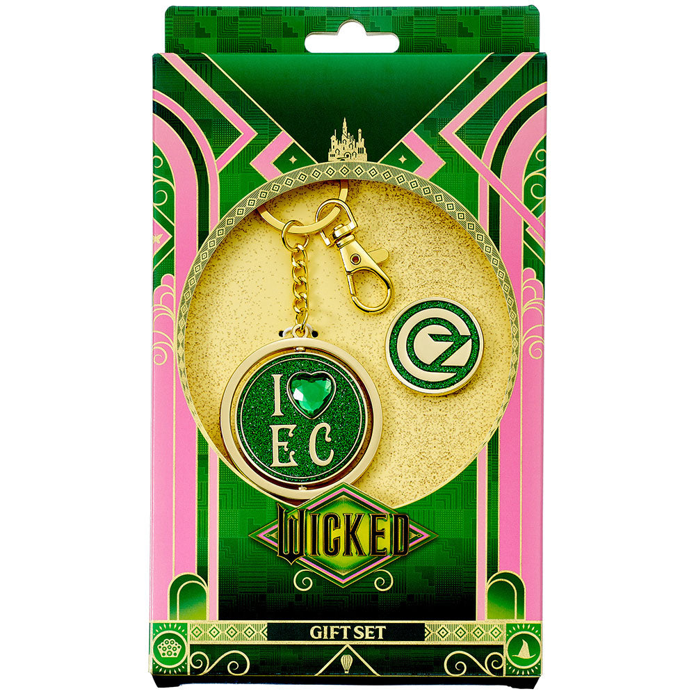 Wicked I Love Emerald City Keyring & Badge Set