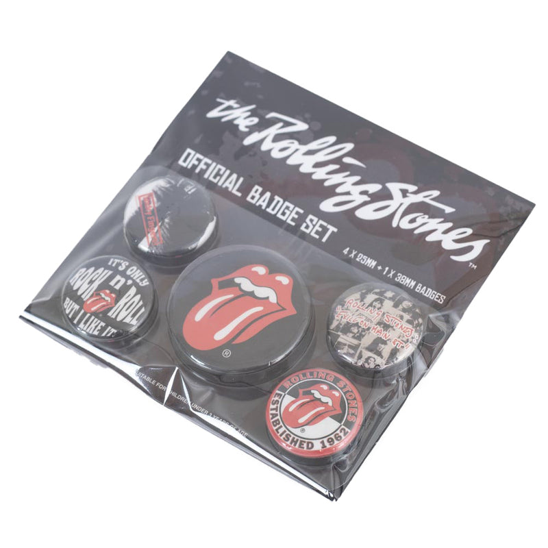 The Rolling Stones Classic Button Badge Set, side angle