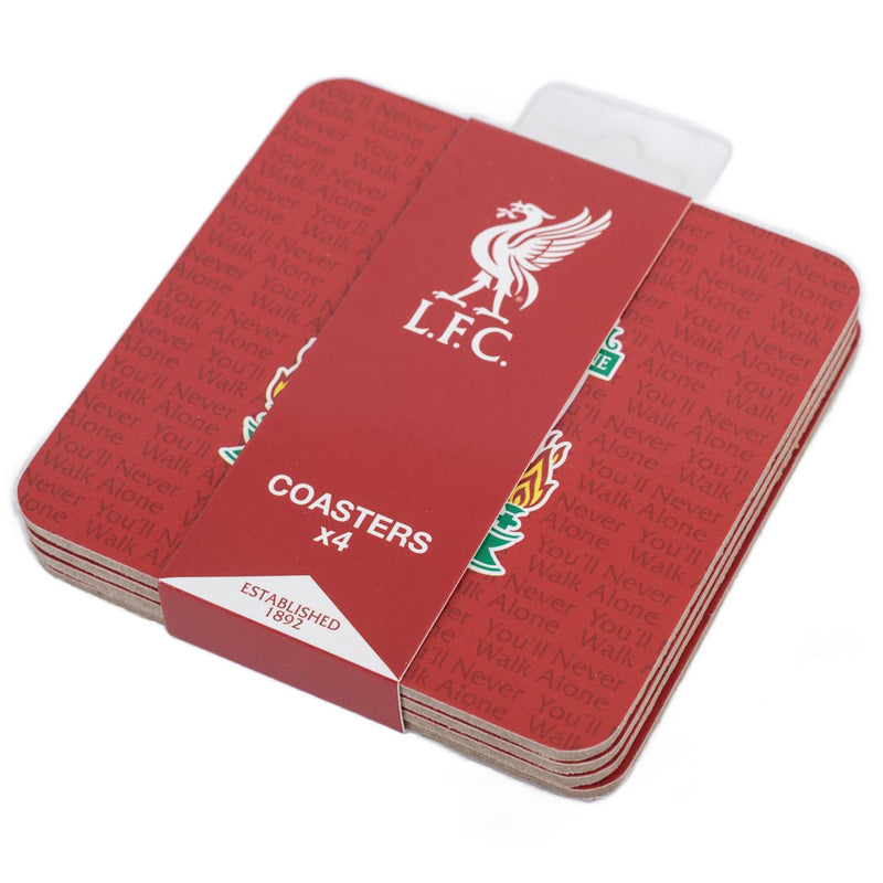Liverpool FC 4pk Cork Coaster, close-up detail