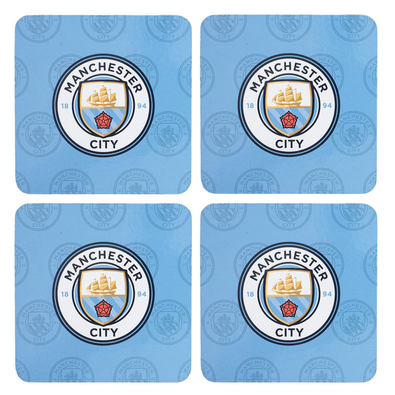 Manchester City FC 4pk Cork Coaster, side angle