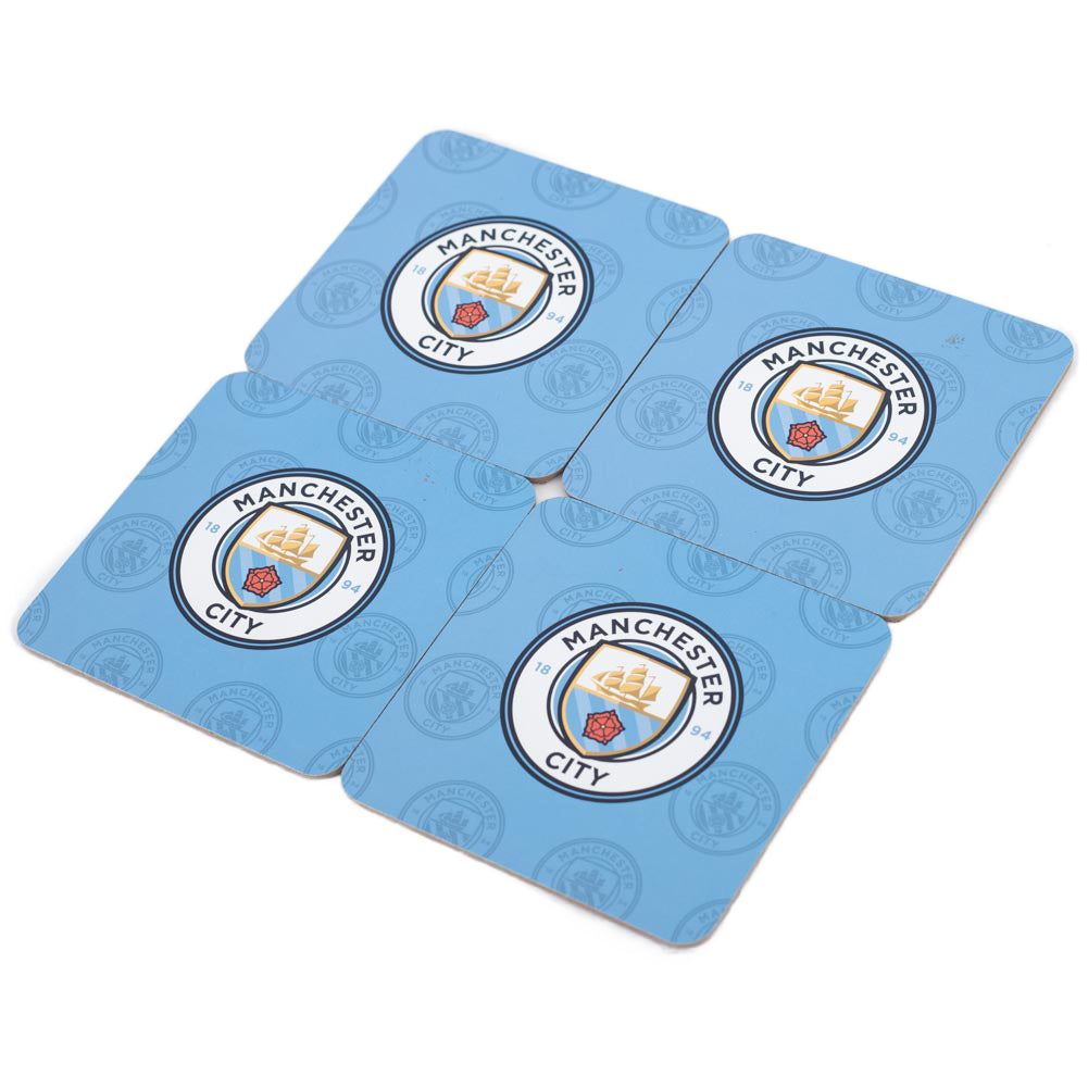 Manchester City 4-Pack Cork Coaster