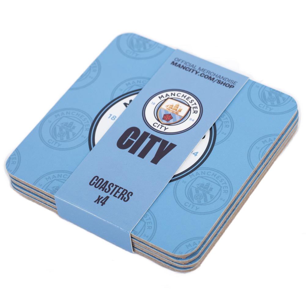 Manchester City 4-Pack Cork Coaster