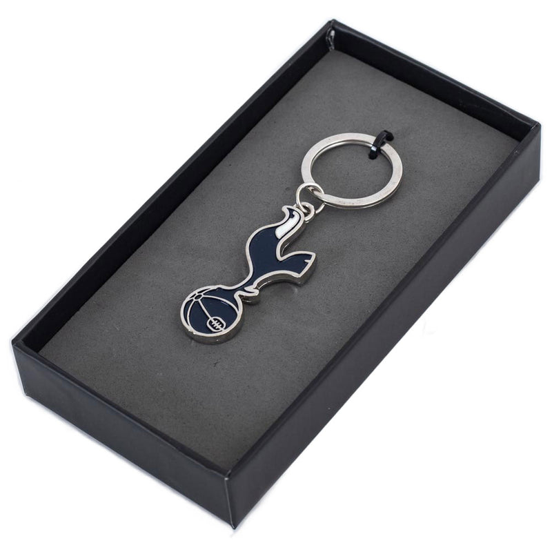 Tottenham Hotspur FC Boxed Crest Keyring, side angle