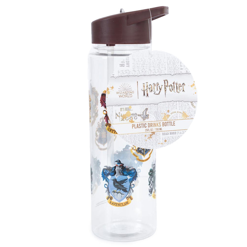Harry Potter House Crests Plastic Drinks Bottle, side angle