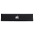 Newcastle United FC Black IP Leather Bracelet, close-up detail