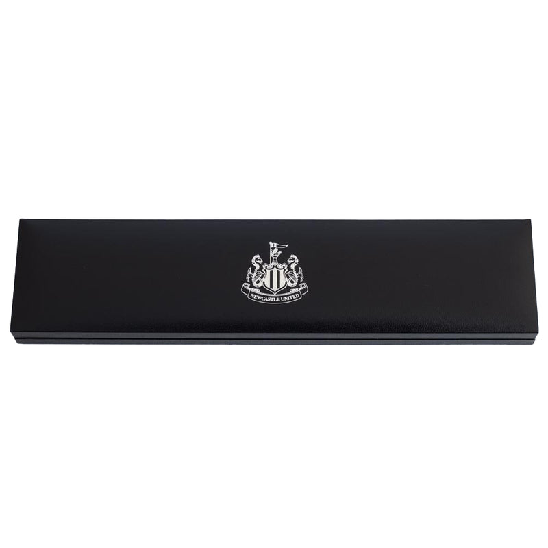 Newcastle United FC Black IP Leather Bracelet, close-up detail