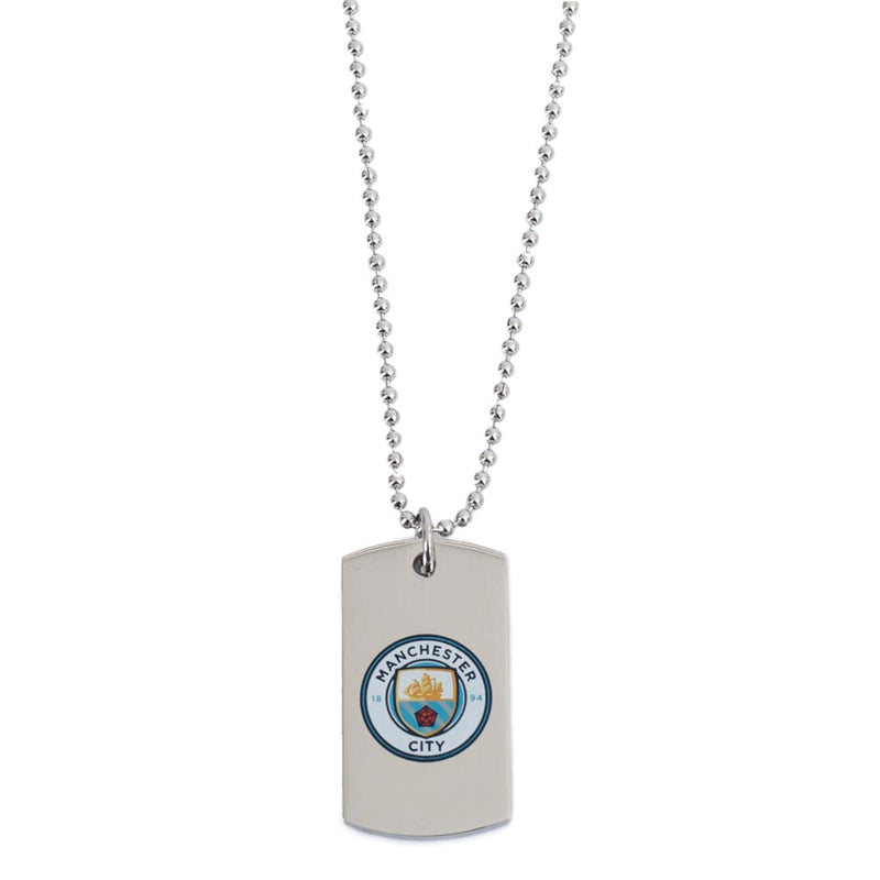 Manchester City FC Colour Crest Dog Tag & Chain, alternate view