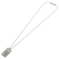Manchester City FC Colour Crest Dog Tag & Chain, side angle