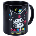 Kuromi Punk Vibes 315ml Black Ceramic Mug, close-up detail