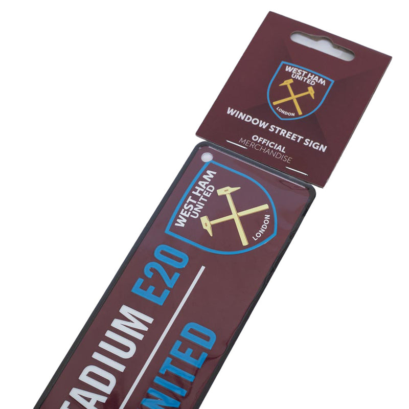 West Ham United FC Colour Window Sign, side angle