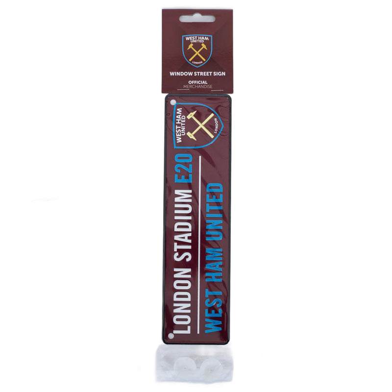 West Ham United FC Colour Window Sign, close-up detail
