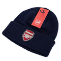 Arsenal FC Navy Cuff Beanie, side angle