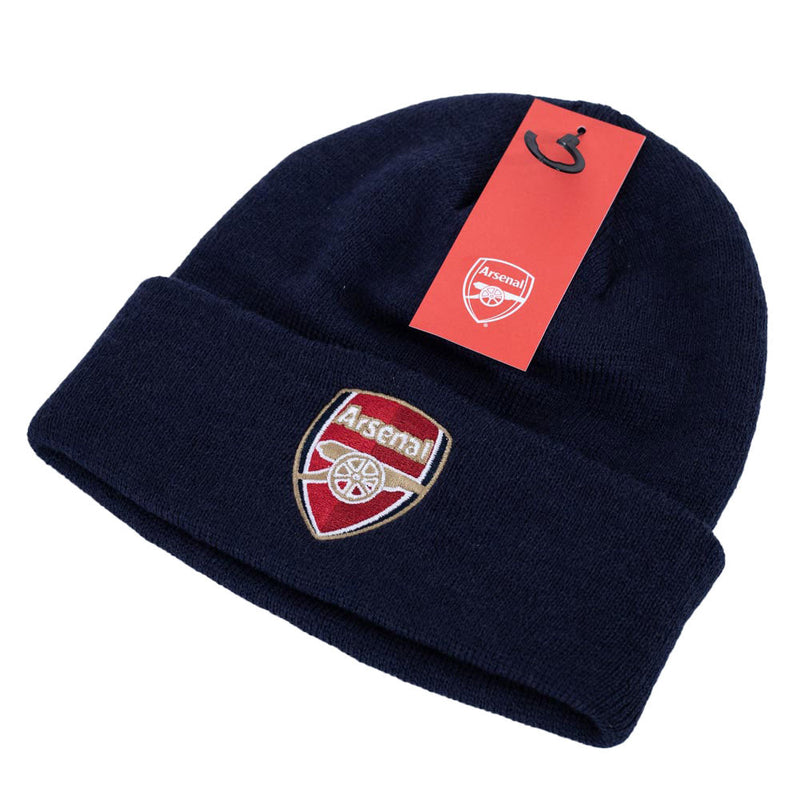 Arsenal FC Navy Cuff Beanie, side angle