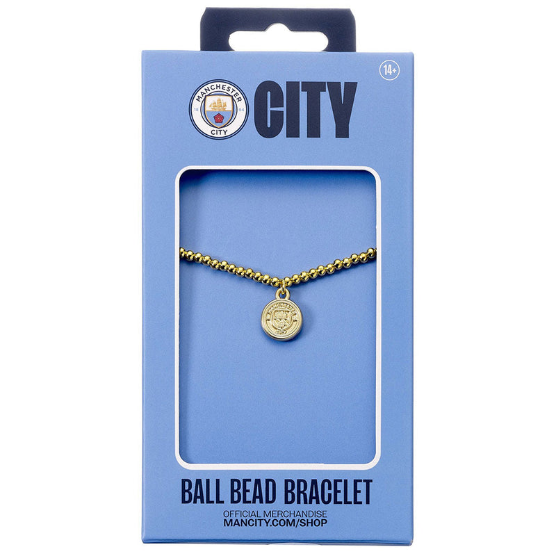 Manchester City FC Gold Finish Bead Bracelet, alternate view