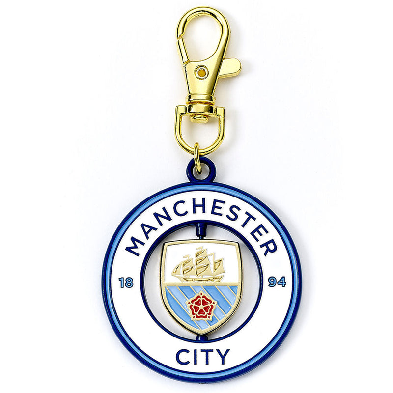 Manchester City FC Spinner Bag Charm, side angle