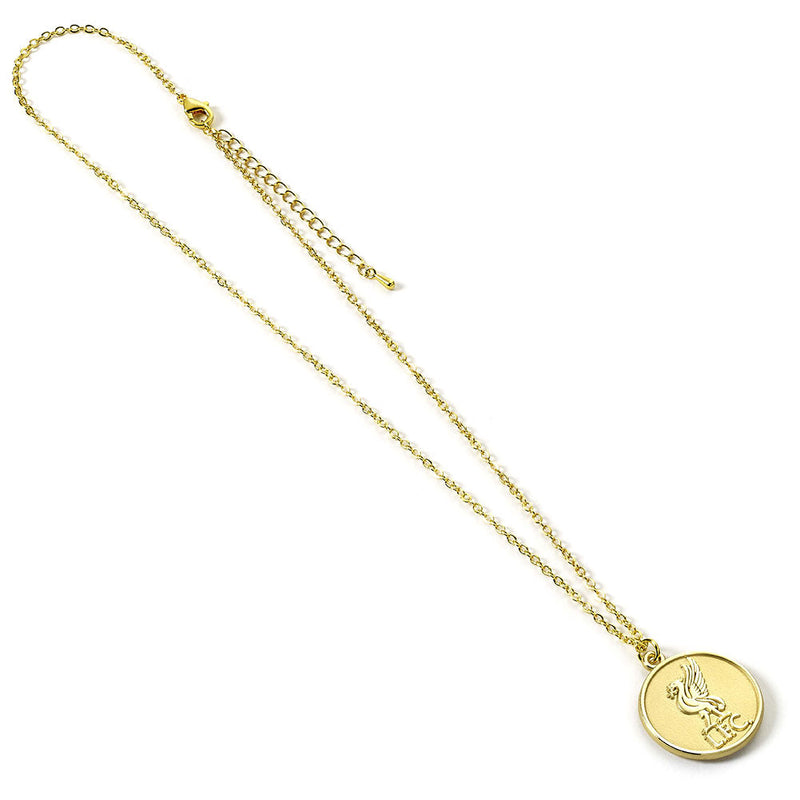 Liverpool FC Gold Finish Crest Necklace, side angle