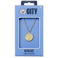 Manchester City FC Gold Finish Crest Necklace, close-up detail