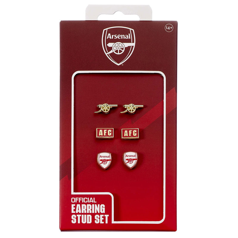 Arsenal FC Stud Earring Set, close-up detail