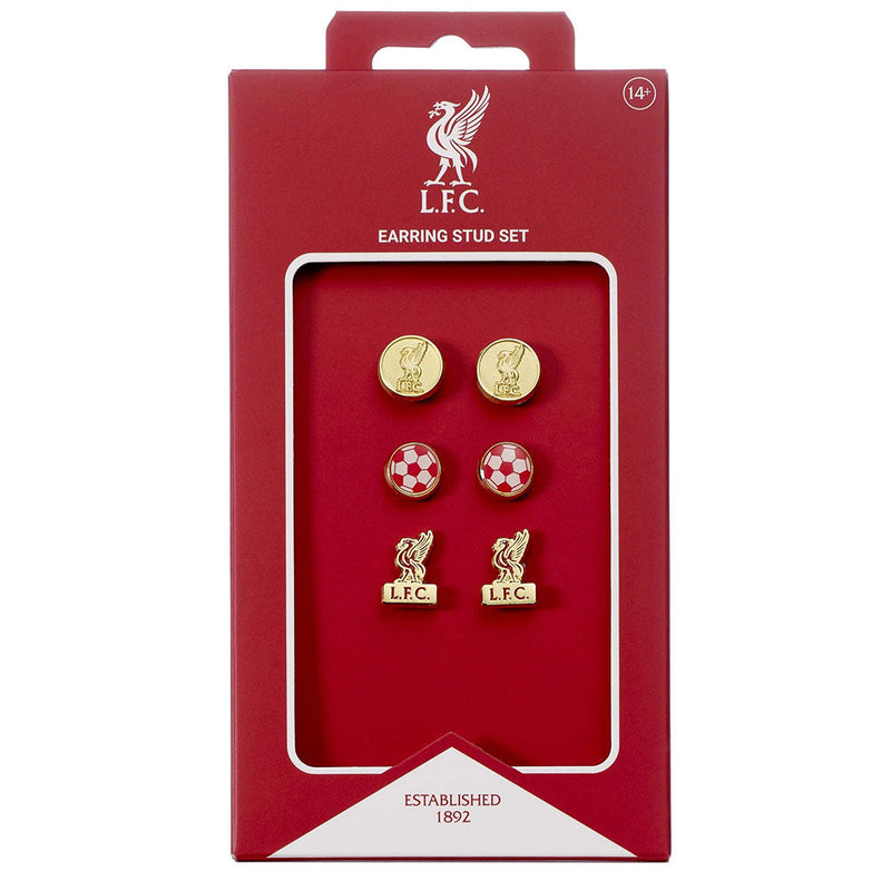 Liverpool FC Stud Earring Set, close-up detail