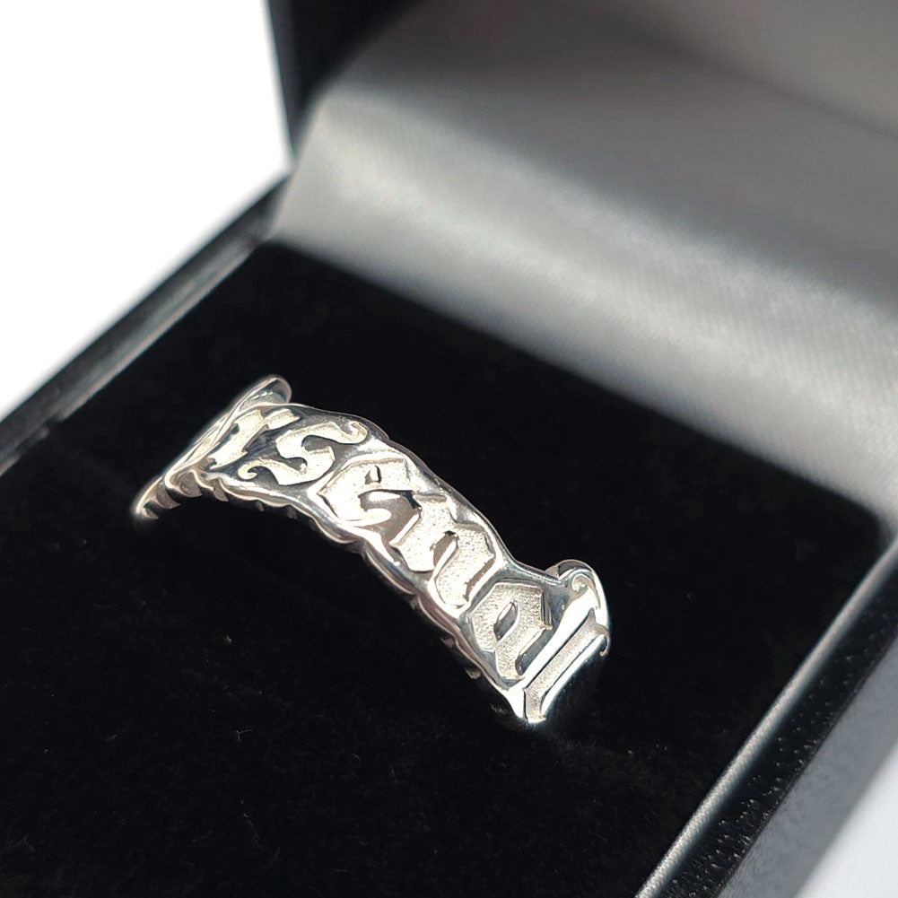 Arsenal FC Sterling Silver Text Ring Size - Q