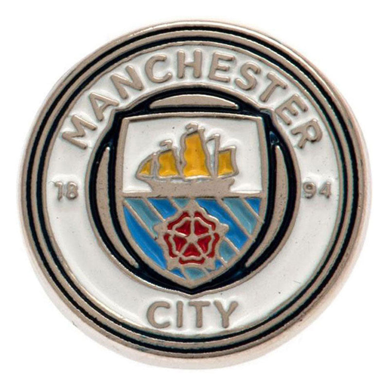 Manchester City FC Keyring & Badge Set, side angle