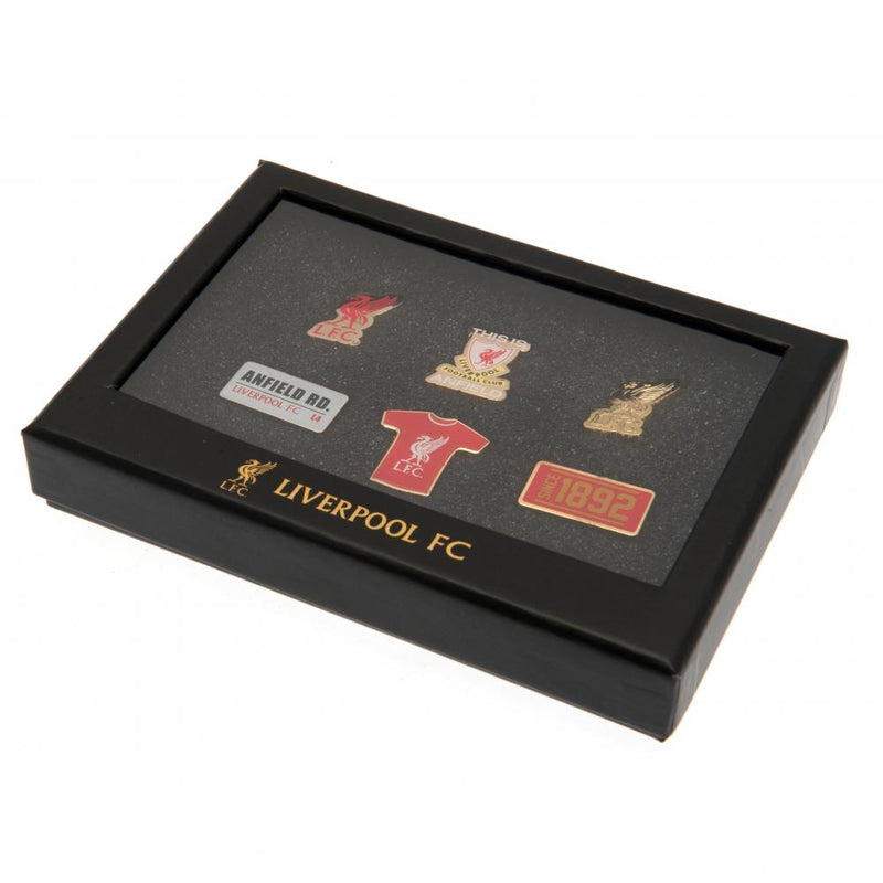 Liverpool FC 6pc Badge Set, side angle
