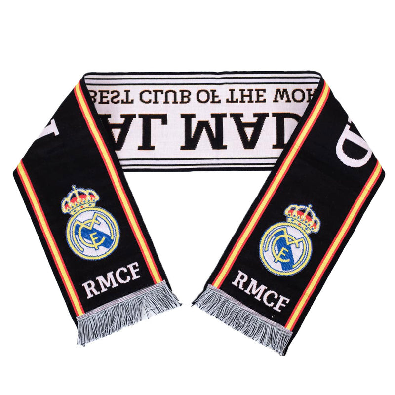 Real Madrid FC Black Scarf, side angle