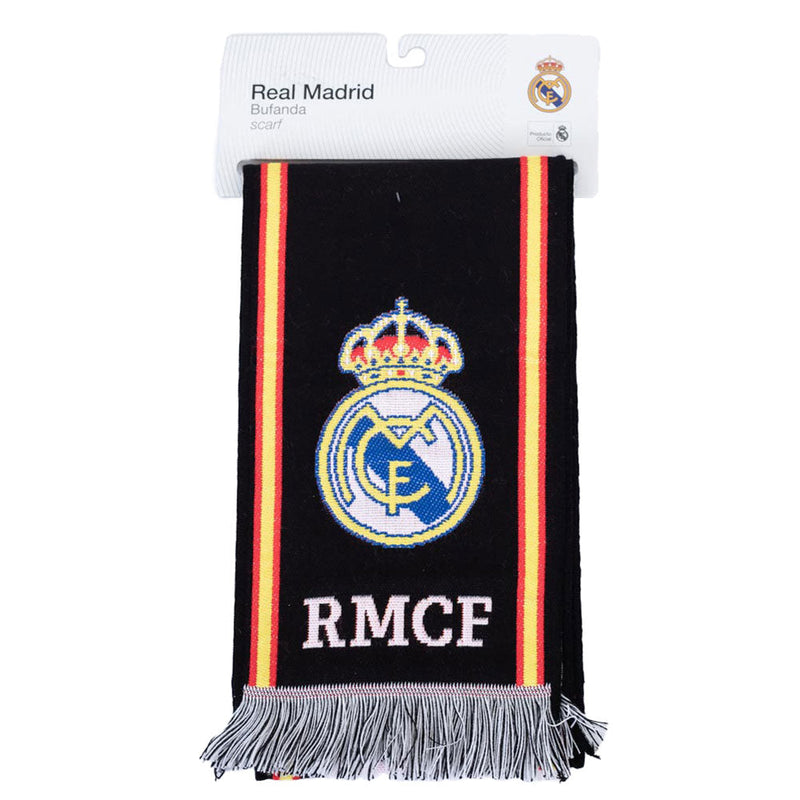 Real Madrid FC Black Scarf, close-up detail