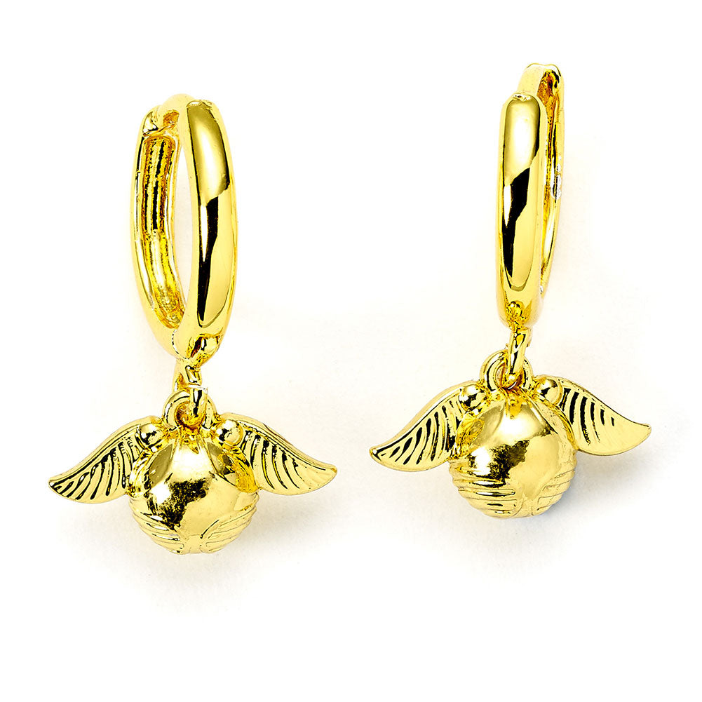 Harry Potter Gold Plated Golden Snitch Hoop Earrings