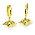 Harry Potter Gold Plated Golden Snitch Hoop Earrings