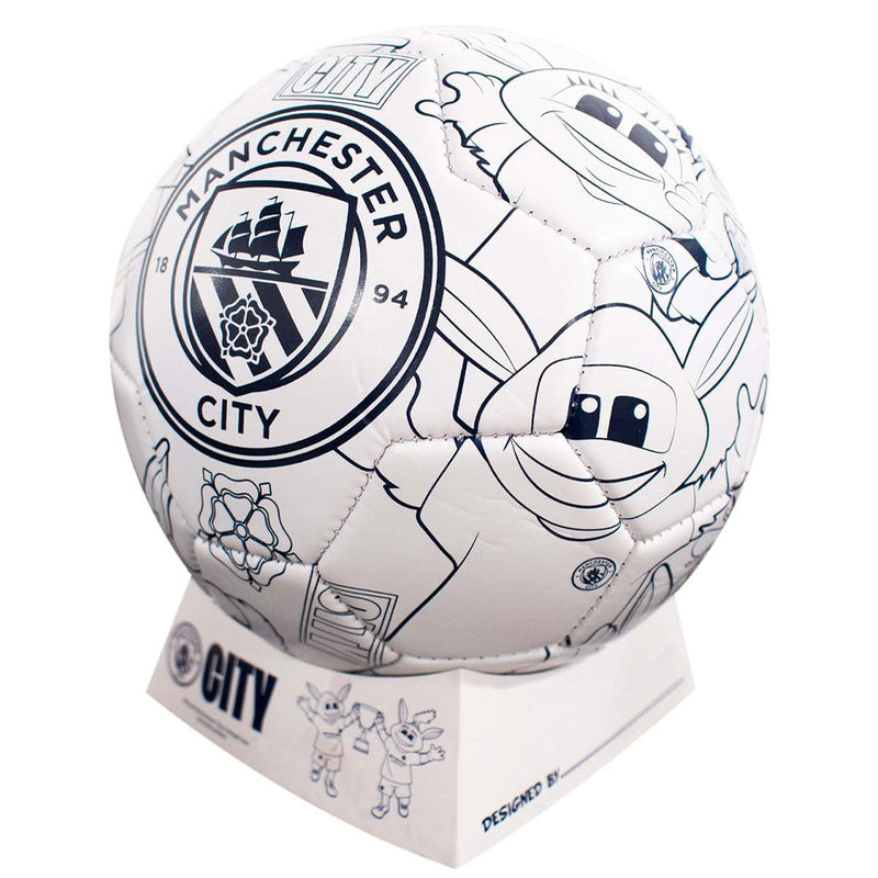Manchester City FC 'Colour In' Mini Football Set, side angle