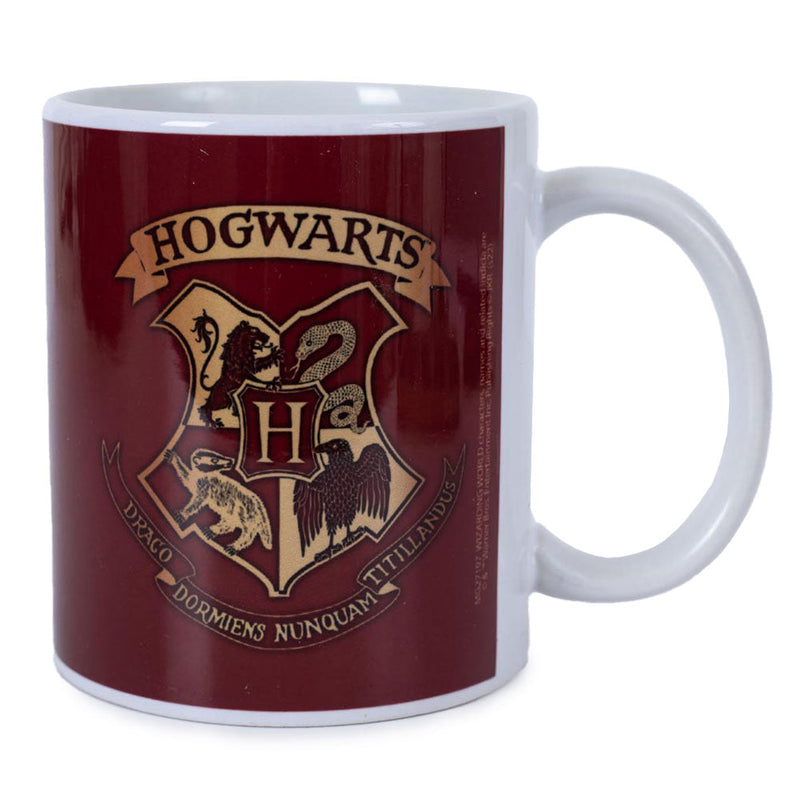 Harry Potter Hogwarts Red Mug Official Merchandise, side angle