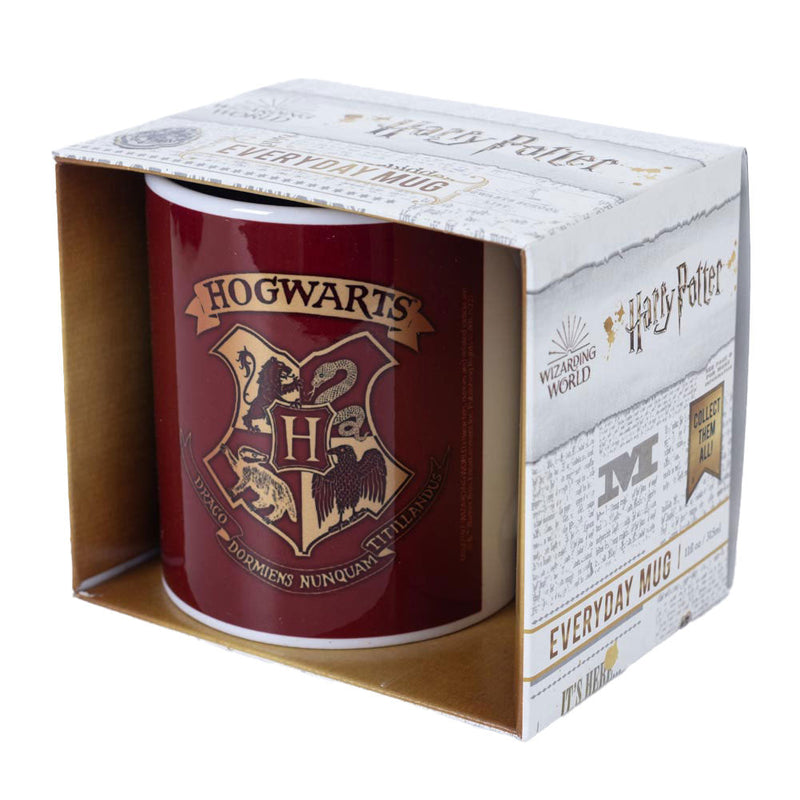 Harry Potter Hogwarts Red Mug Official Merchandise, close-up detail