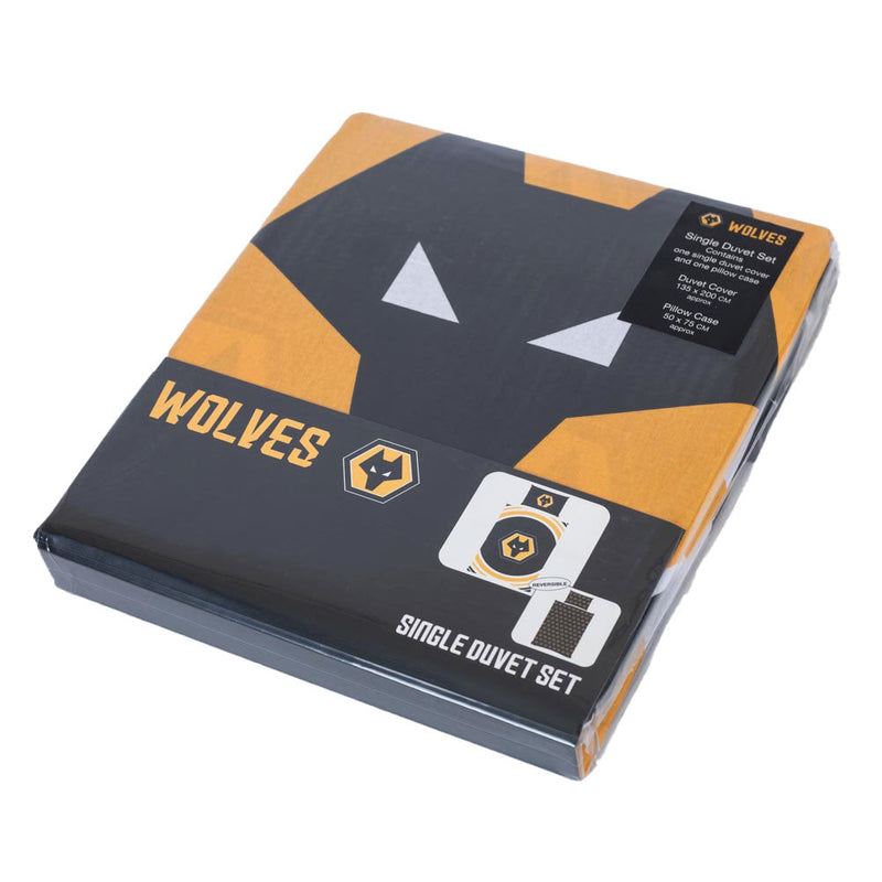 Wolverhampton Wanderers FC Pulse Single Duvet Set, side angle