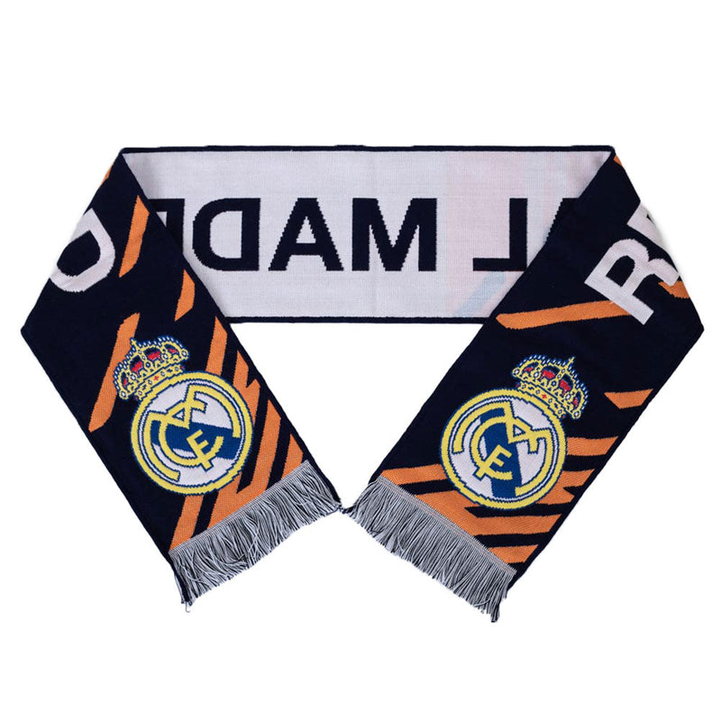 Real Madrid FC Navy Orange Scarf Football Club Merchandise, side angle