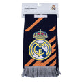 Real Madrid FC Navy Orange Scarf Football Club Merchandise, close-up detail