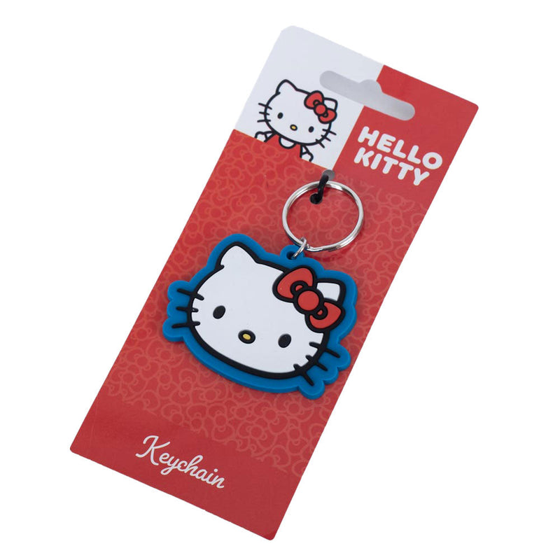 Hello Kitty Face PVC Keyring, side angle