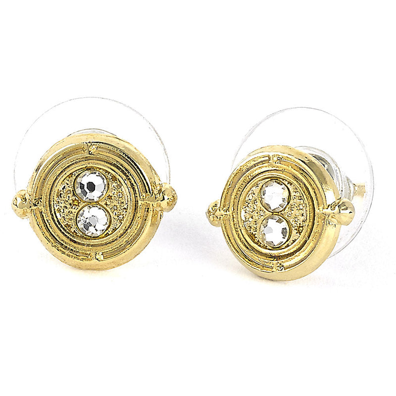 Harry Potter Gold Plated Time Turner Stud Earrings, alternate view