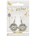 Harry Potter Silver Plated Time Turner Hook Earrings, alternate view
