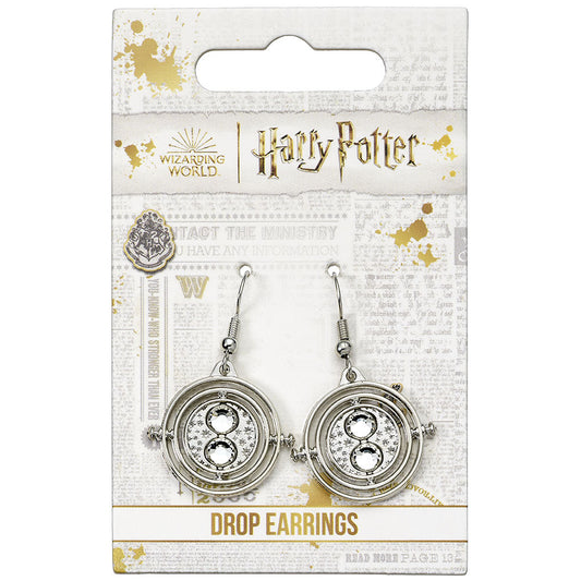 Harry Potter Silver Plated Time Turner Hook Earrings, alternate view