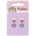 Pusheen Gold Plated Bow Drop Earrings, side angle