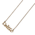 Celtic FC Gold Plated Name Dropper Necklace, side angle