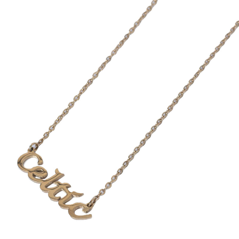 Celtic FC Gold Plated Name Dropper Necklace, side angle