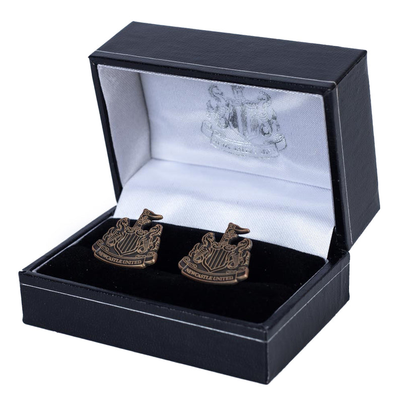 Newcastle United FC Antique Gold Cufflinks, side angle