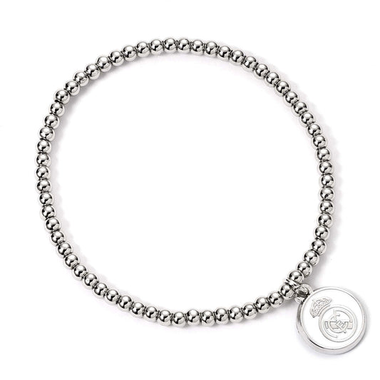 Real Madrid CF Silver Finish Bead Bracelet